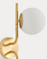 Applique Brisia finitura ottone spazzolato e 2 sfere in vetro satinato Ø15 cm