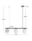 Lampada da soffitto Brisia in metallo con finitura nera e 3 sfere in vetro satinato Ø 15 cm