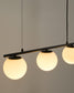 Lampada da soffitto Brisia in metallo con finitura nera e 3 sfere in vetro satinato Ø 15 cm