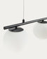 Lampada da soffitto Brisia in metallo con finitura nera e 3 sfere in vetro satinato Ø 15 cm