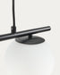 Lampada da soffitto Brisia in metallo con finitura nera e 3 sfere in vetro satinato Ø 15 cm