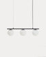 Lampada da soffitto Brisia in metallo con finitura nera e 3 sfere in vetro satinato Ø 15 cm