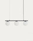 Lampada da soffitto Brisia in metallo con finitura nera e 3 sfere in vetro satinato Ø 15 cm