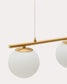 Lampada da soffitto Brisia in metallo con finitura in ottone spazzolato e 3 sfere di vetro satinato Ø 15 cm
