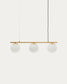 Lampada da soffitto Brisia in metallo con finitura in ottone spazzolato e 3 sfere di vetro satinato Ø 15 cm