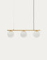 Lampada da soffitto Brisia in metallo con finitura in ottone spazzolato e 3 sfere di vetro satinato Ø 15 cm