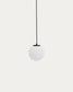Lampada da soffitto Brisia in metallo con finitura nera e 1 sfera in vetro satinato Ø 15 cm