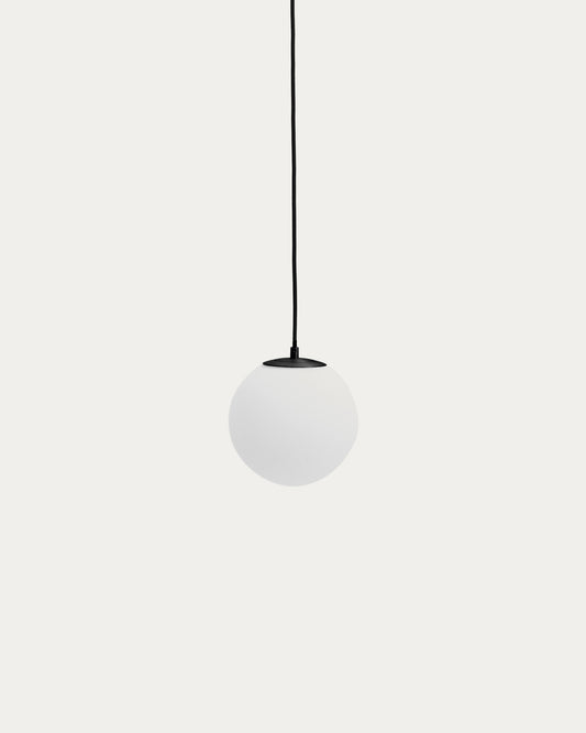 Lampada da soffitto Brisia in metallo con finitura nera e 1 sfera in vetro satinato Ø 15 cm