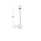 Lampada da soffitto Brisia in metallo con finitura in ottone spazzolato e 1 sfera in vetro satinato Ø 15 cm