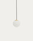 Lampada da soffitto Brisia in metallo con finitura in ottone spazzolato e 1 sfera in vetro satinato Ø 15 cm