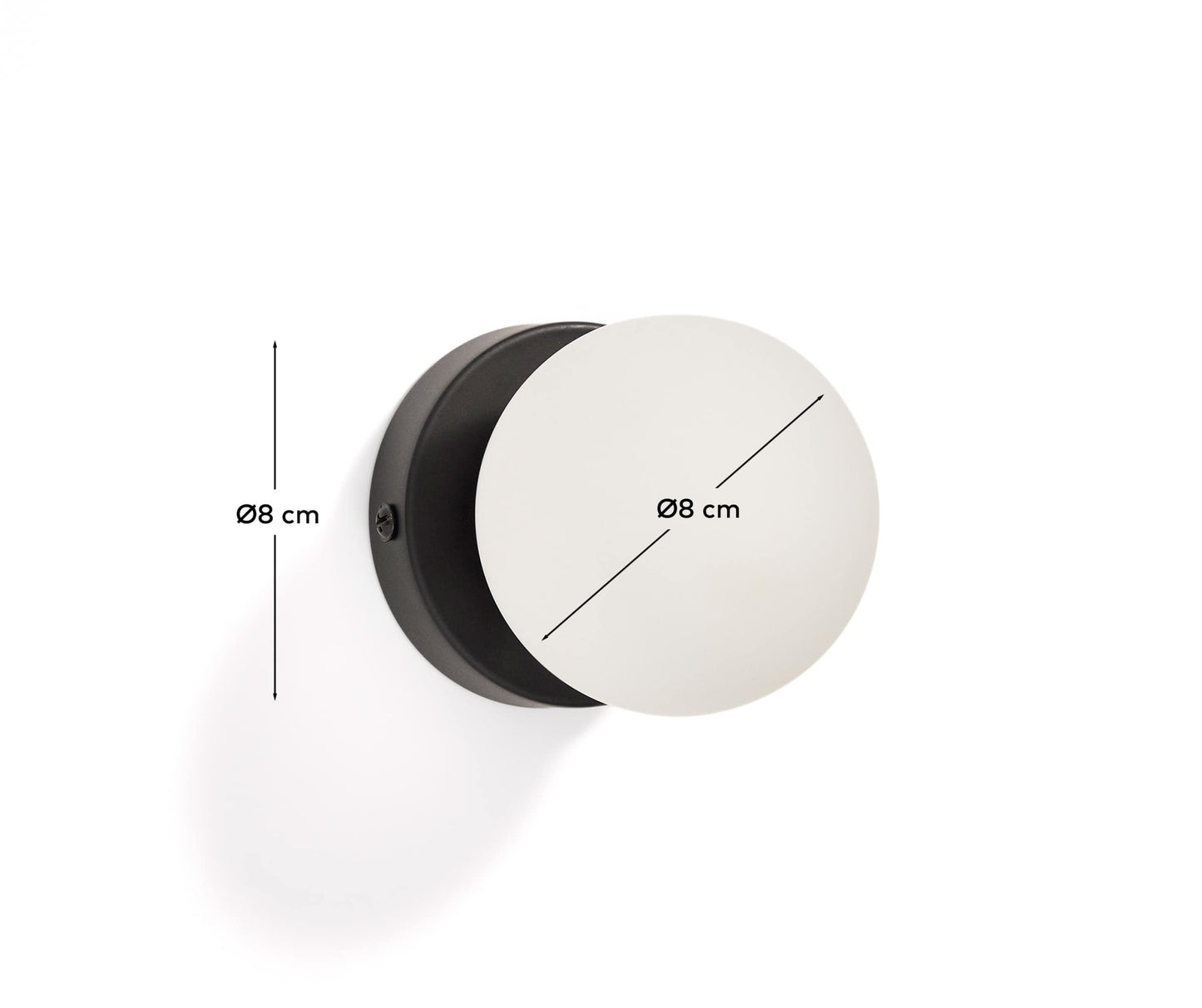 Applique Brisia in metallo con finitura nera e 1 sfera in vetro satinato Ø 8 cm