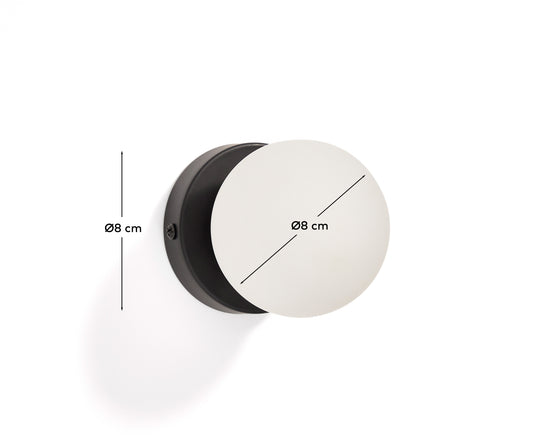 Applique Brisia in metallo con finitura nera e 1 sfera in vetro satinato Ø 8 cm