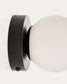 Applique Brisia in metallo con finitura nera e 1 sfera in vetro satinato Ø 8 cm