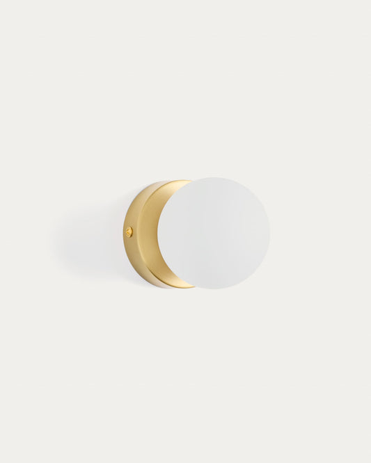 Applique Brisia in metallo con finitura in ottone spazzolato e 1 sfera in vetro satinato Ø 8 cm