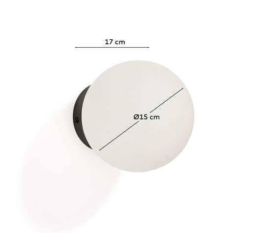 Applique Brisia in metallo con finitura nera e 1 sfera in vetro satinato Ø 15 cm