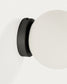 Applique Brisia in metallo con finitura nera e 1 sfera in vetro satinato Ø 15 cm
