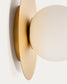 Applique da parete Brisia in metallo con finitura in ottone spazzolato e 1 sfera in vetro satinato Ø20 cm