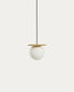 Lampada da soffitto Brisia in metallo con finitura in ottone spazzolato e 1 sfera in vetro satinato Ø 20 cm