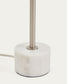 Lampada da tavolo Lynor in metallo spazzolato con base in marmo bianco