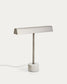Lampada da tavolo Lynor in metallo spazzolato con base in marmo bianco