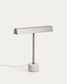 Lampada da tavolo Lynor in metallo spazzolato con base in marmo bianco