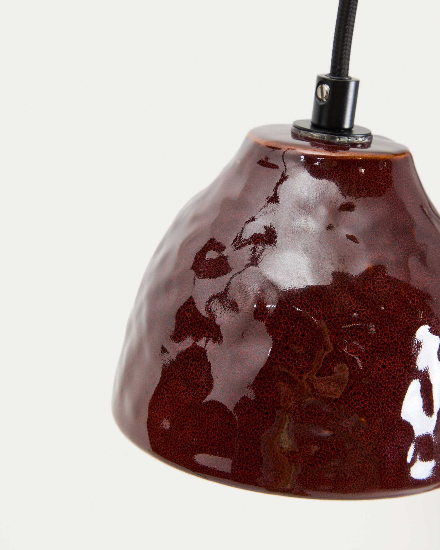 Lampada da soffitto Drava in ceramica bordeaux
