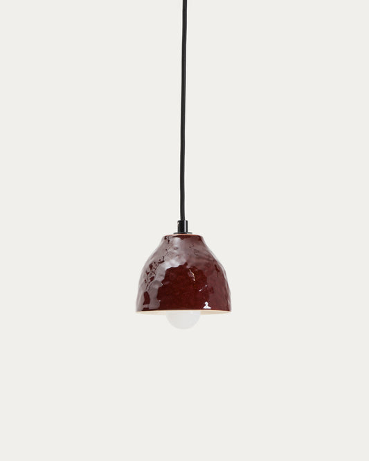 Lampada da soffitto Drava in ceramica bordeaux