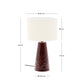Lampada da tavolo Drava in ceramica bordeaux con paralume in cotone