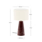 Lampada da tavolo Drava in ceramica bordeaux con paralume in cotone