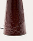 Lampada da tavolo Drava in ceramica bordeaux con paralume in cotone
