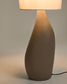 Lampada da tavolo grande Viona con effetto pietra testurizzata e paralume in cotone