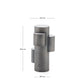 Lampada da tavolo portatile a LED Adrina in metallo grigio scuro con finitura spazzolata