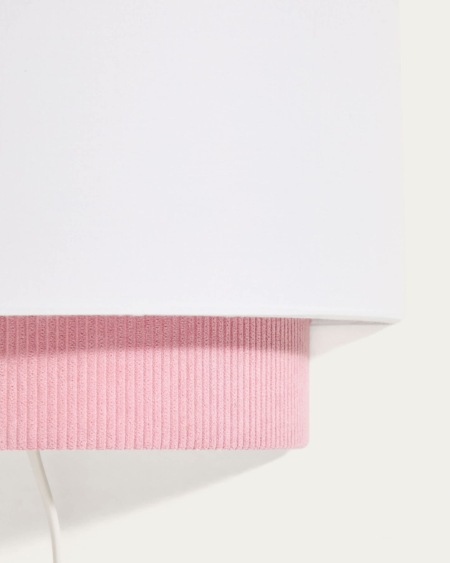 Applique da parete Bianella in cotone e velluto a coste rosa 30 cm