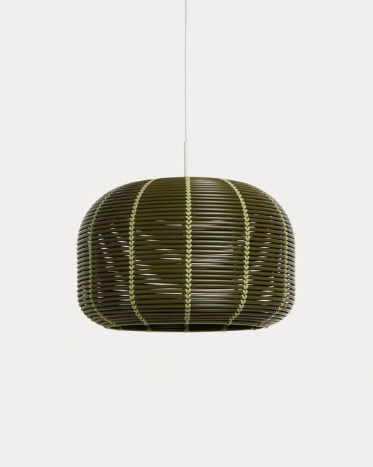 Paralume per lampada da soffitto per esterni Garoina in rattan sintetico verde Ø 50 cm
