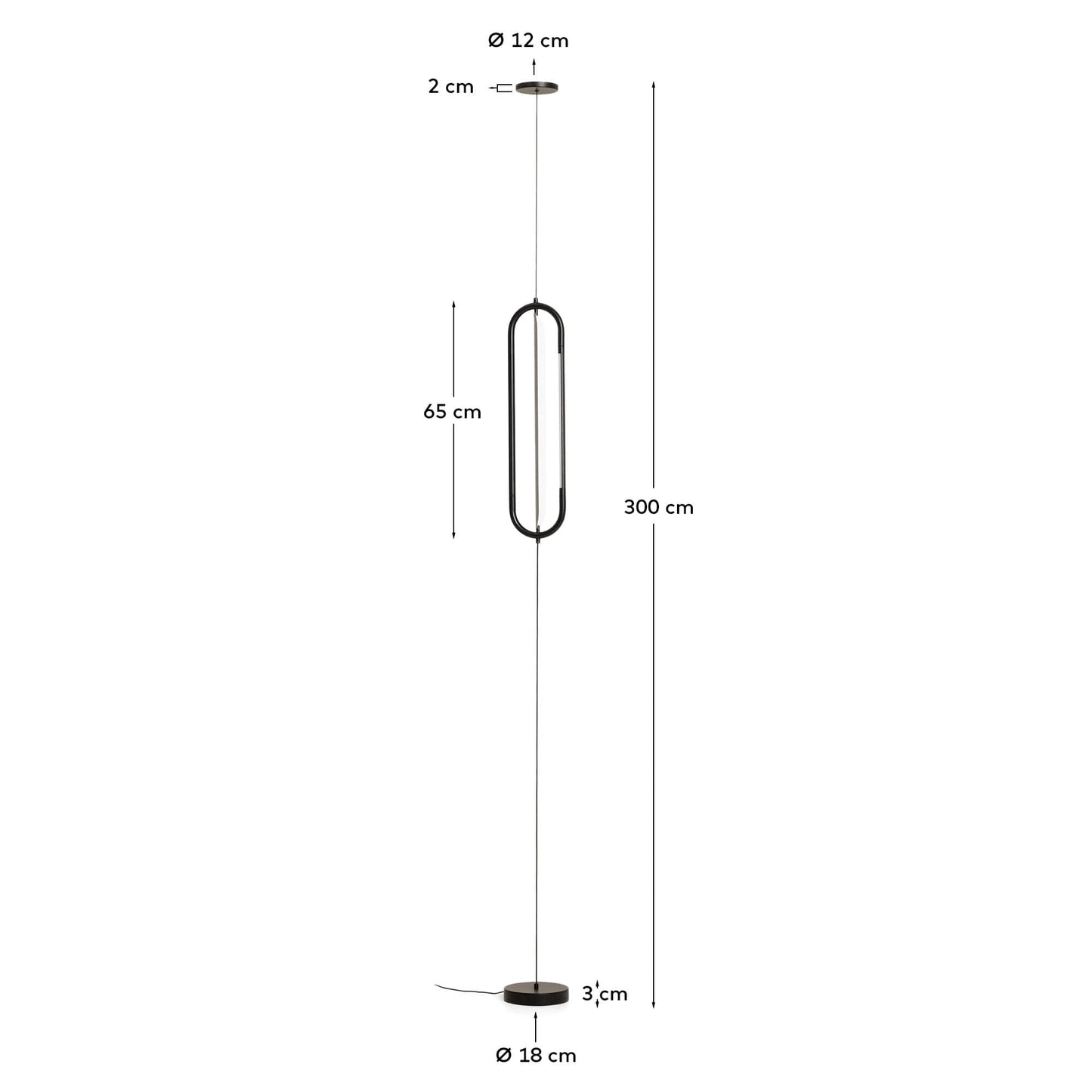 Lampada da soffitto Bow in alluminio nero Ø 16 cm