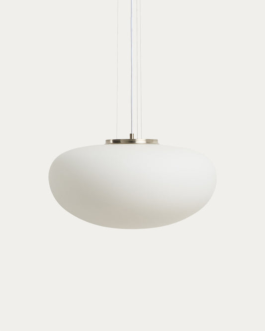 Lampada da soffitto Ardali in vetro fumé e acciaio con finitura spazzolata Ø 50 cm