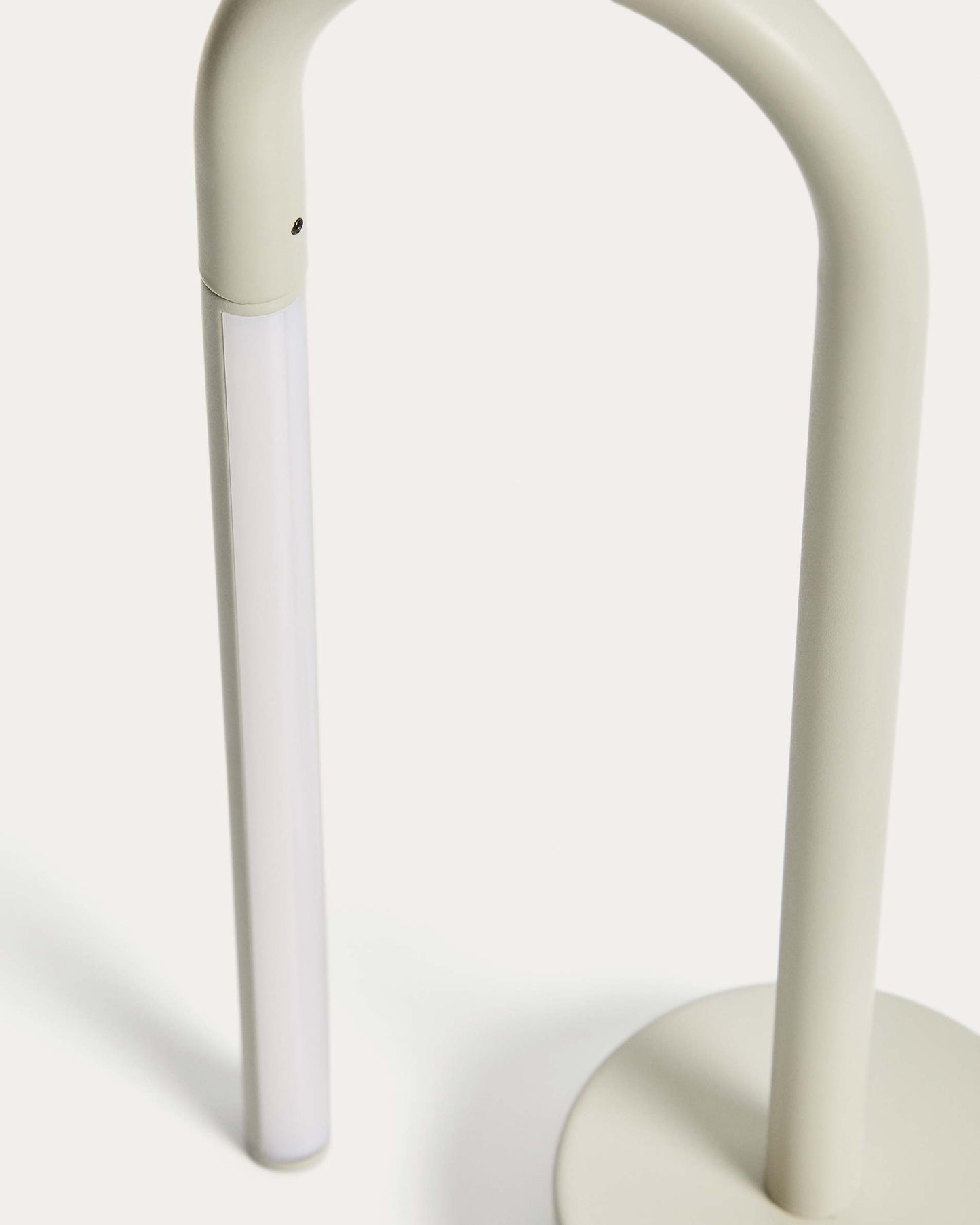 Lampada da tavolo portatile Bow in alluminio grigio