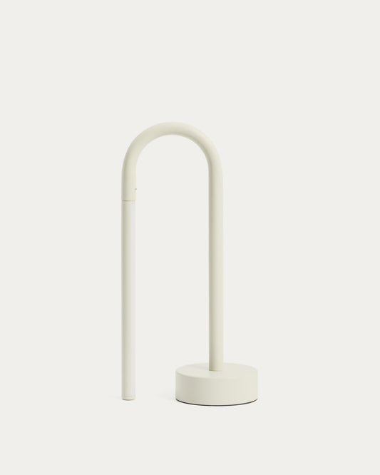 Lampada da tavolo portatile Bow in alluminio grigio