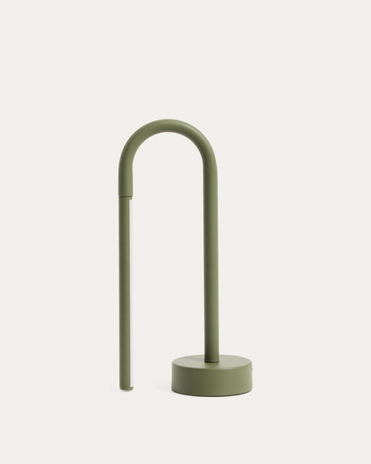 Lampada da tavolo portatile Bow in alluminio verde