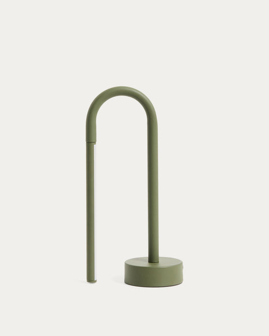 Lampada da tavolo portatile Bow in alluminio verde