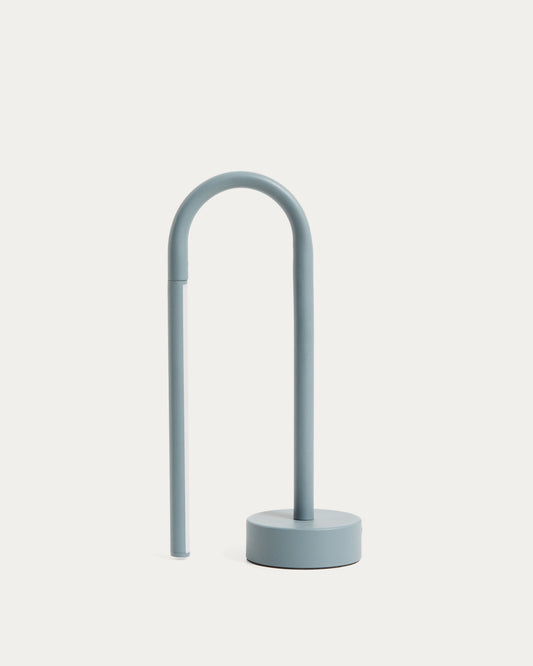 Lampada da tavolo portatile Bow in alluminio blu
