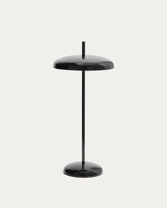 Lampada da tavolo portatile Porte in alluminio nero