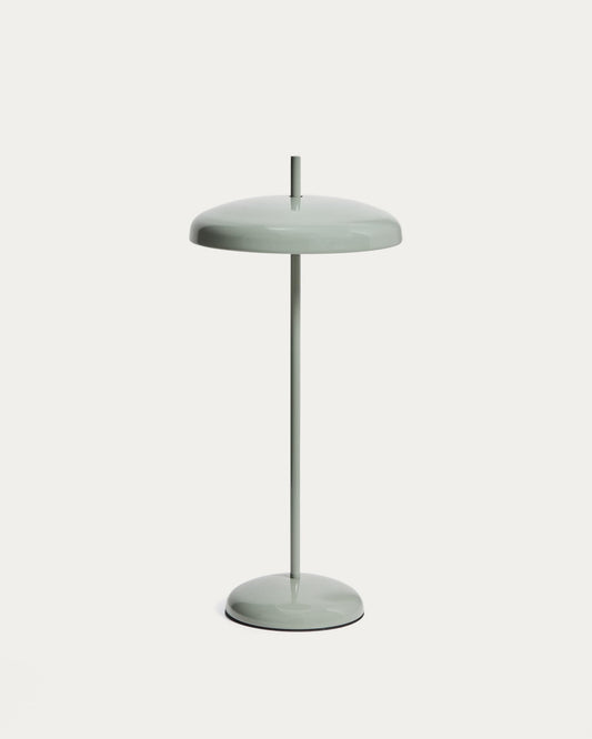 Lampada da tavolo portatile Porte in metallo verde chiaro