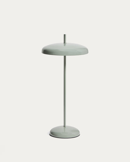 Lampada da tavolo portatile Porte in metallo verde chiaro