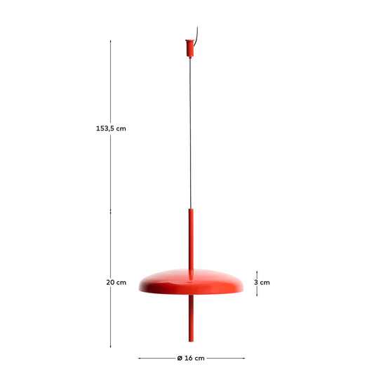Lampada da soffitto portatile Porte in alluminio rosso Ø 16 cm