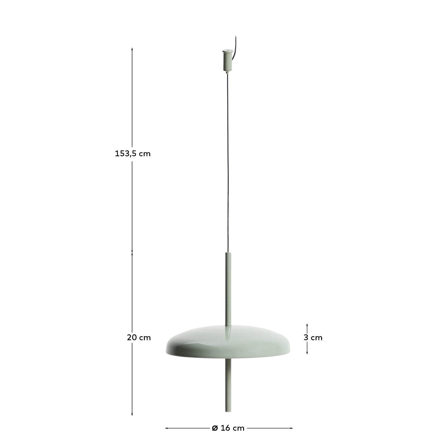 Lampada da soffitto portatile Porte in alluminio verde chiaro Ø 16 cm