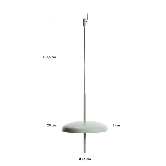 Lampada da soffitto portatile Porte in alluminio verde chiaro Ø 16 cm