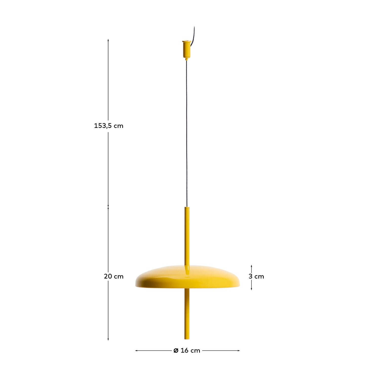 Lampada da soffitto portatile Porte in alluminio giallo Ø 16 cm
