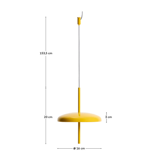 Lampada da soffitto portatile Porte in alluminio giallo Ø 16 cm