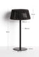 Lampada da tavolo solare per esterni Aldet in corda piatta con base in metallo nero
